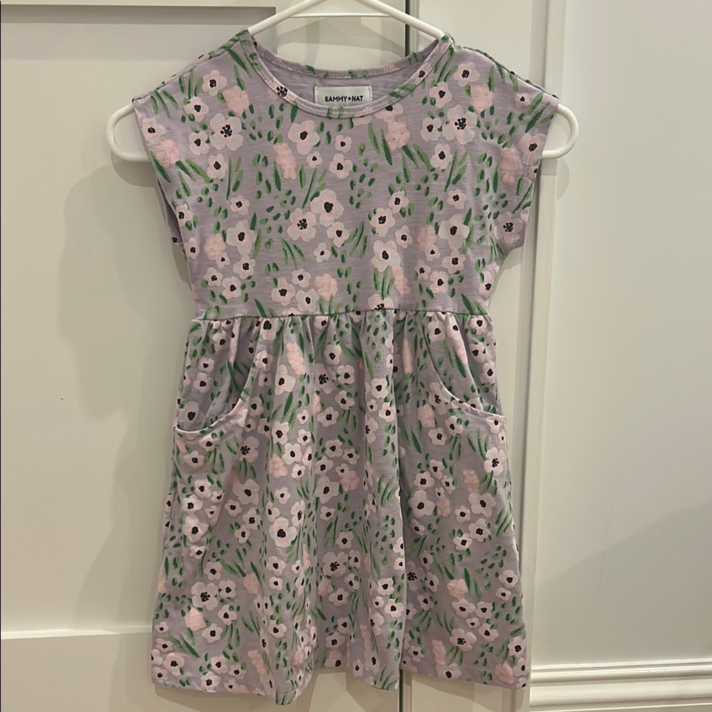 Floral Kids Dress - Purple and Green